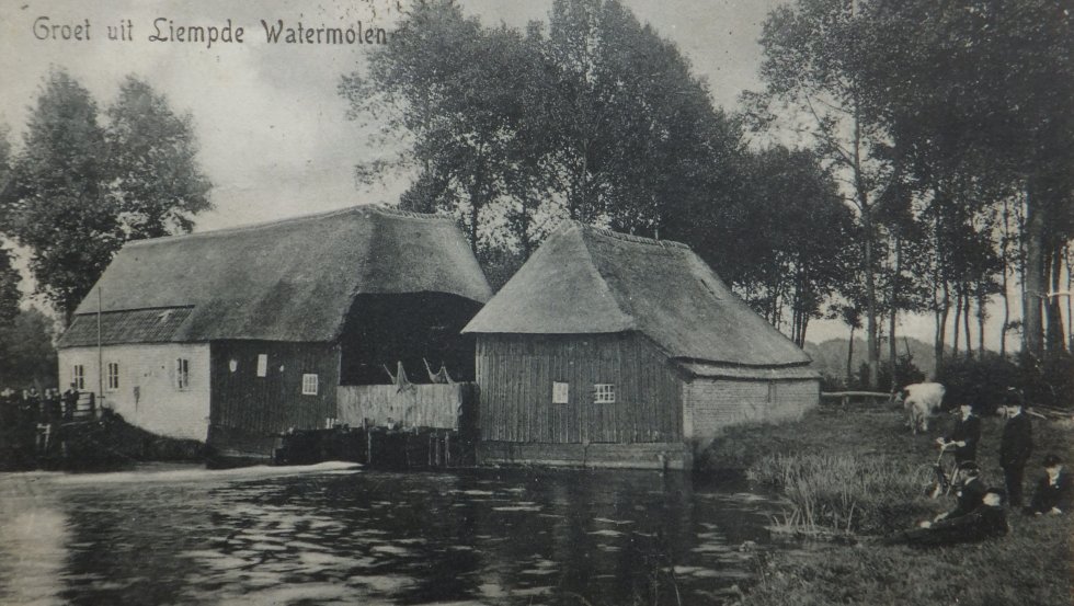 De Kasterense Watermolen aan de Dommel op een oude ansichtkaart